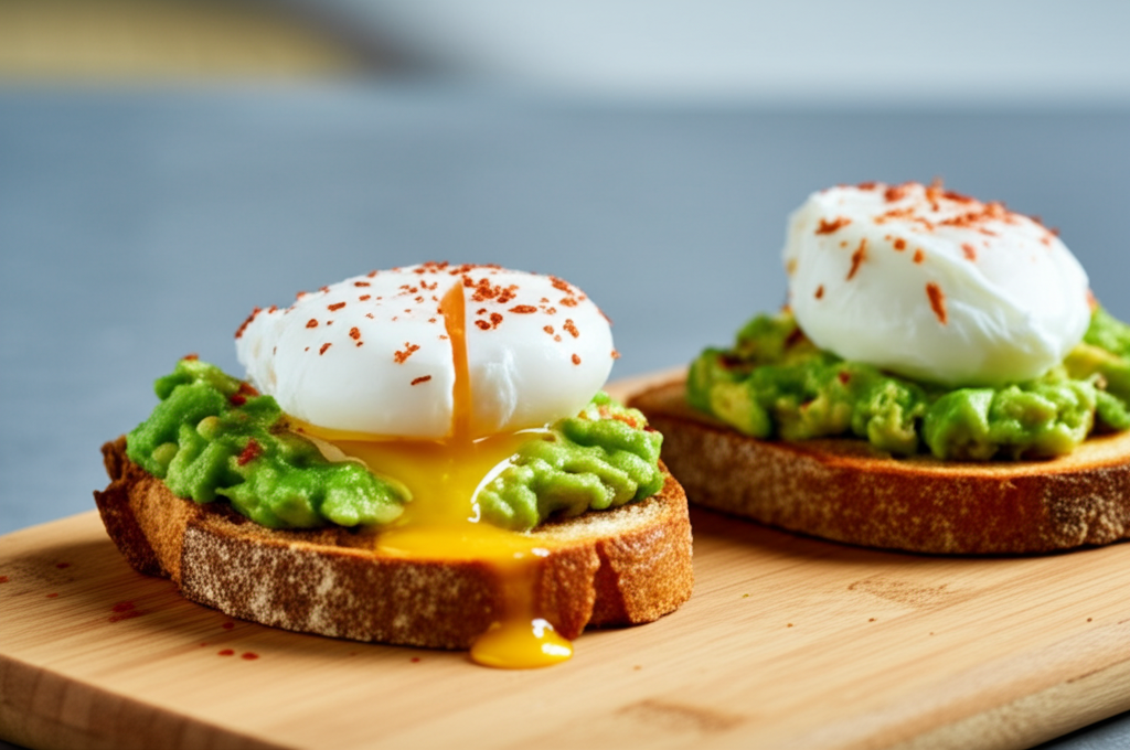 Avocado toast with poached egg